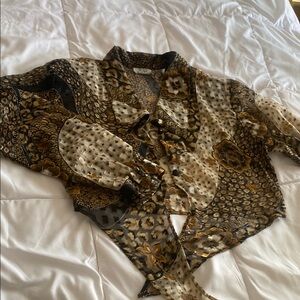 Black and Brown Animal Print Blazer